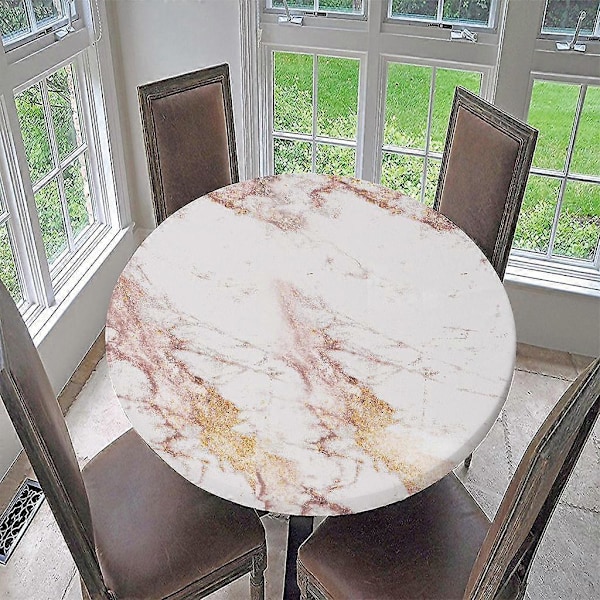 Vattentätt Halkfritt Runt Elastiskt Bordsöverdrag Klassiskt Mönster Bordsduk B - 120cm (48 Inch)