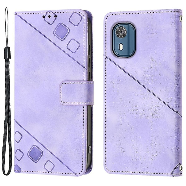 Imprinting Series-6 för Nokia C02 Anti-Dust Telefonskydd Cover Phone case Light Purple