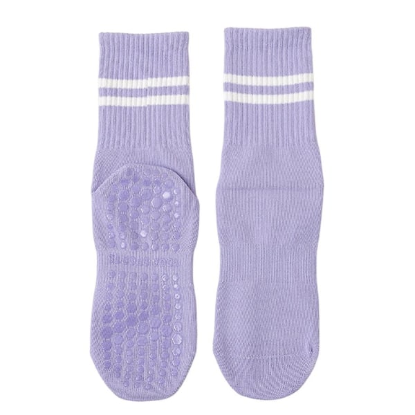Grip Sock Yoga Sock Pilates Sock Sklisikre Sokker Med Grep For Dame Light Purple One Size