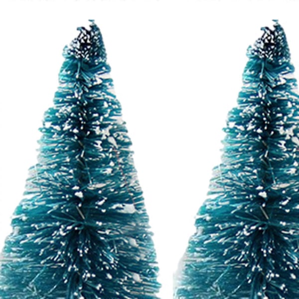 8 st Skrivbordsminiatyrer Tall Mini Konstgjord Julgran för Julfest Blue
