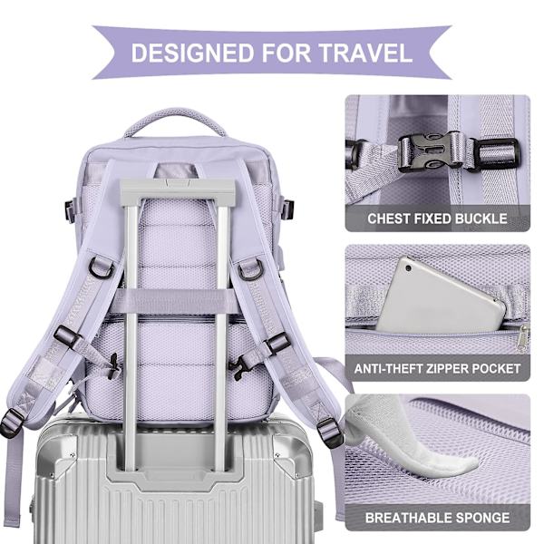 Kabinväska 45x30x16 Understolsryggsäck för flyg Handbagage Understols Ryggsäck Bärbar Datorväska Kvinnor Reseryggsäck med Skofack,A