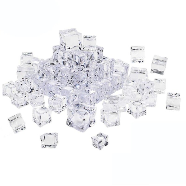 100 st konstgjorda isbitar af akryl Klara falska iskuber Diamanter plastisbitar falska krossade er for heminredning 25MM