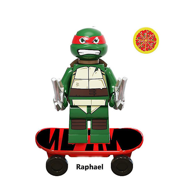 Otwoo 12kpl Teini-ikäiset Mutanttininjakilpikonnat -sarjan hahmot Raphael Leonardo Michaelangelo Donatello Minifiguuri Koottava Mini Rakennuspalikka Toimintahahmo