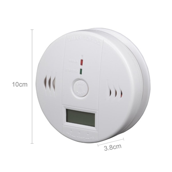 Koldioxidlarmdetektor CO-larmdetektor Batteridriven med LCD-display Röstvarning