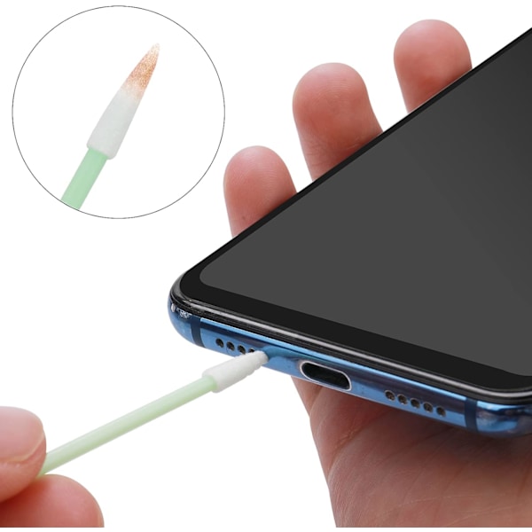 Mobiltelefon rengjøringssett, 17-delers sett, USB-C mobiltelefonport rengjøringsbørstesett, metall støvplugg mobiltelefon høyttaler rengjøringsbørste (svart)
