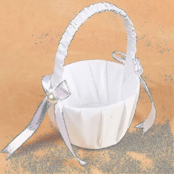 2-pack Bröllop Satin Blomsterkorg, rosett Blomsterkorg