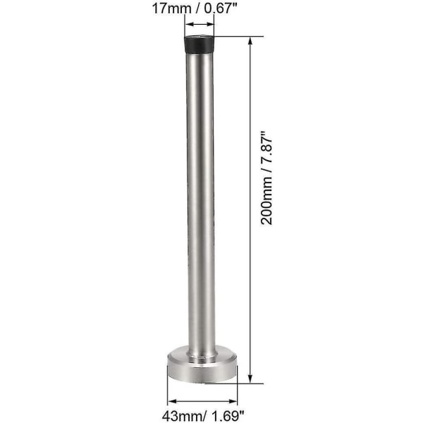 Dørstop i rustfrit stål Vægmonteret gummistødfanger 200 mm høj, kraftigt dørstop
