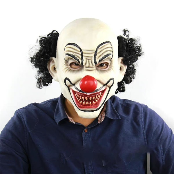 Movie It Horror Joker Klovn Latex Mask Halloween Skræmmende Cosplay Kostume Rekvisitter Black