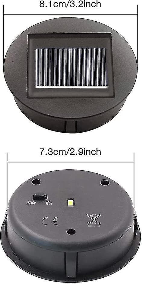4 stk. udskiftnings-solcellelamper med LED-pærer, Solcelle-toplamper udskiftning, LED-solcellepanel-lanternecover