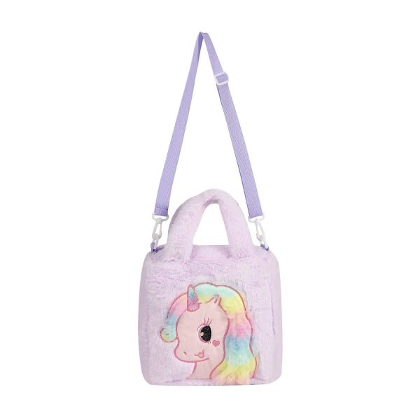 Kid Girls Crossbody Kukkaro Söpö Unicorn Olkalaukku Käsilaukku Fuzzy Tote