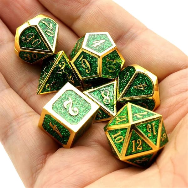 7 stk. Metal Terninger, Tunge Solide Zink Legering Polyeder Terning Sæt til Dungeons and Dragons Bordspil