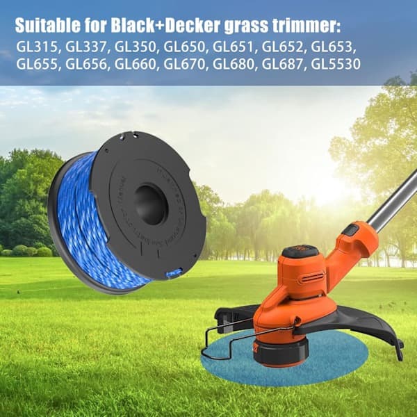 Erstatningsspole til Black & Decker A6441 Trimmerline, 1,65 mm, erstatningsspoler til GL652, GL655, GL650, GL660, GL680 Trimmer