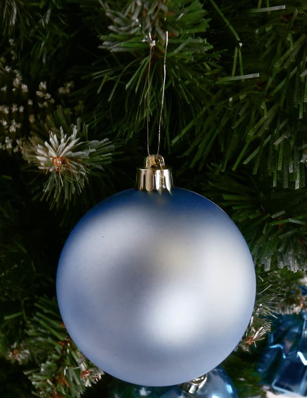 Blå juletræskugler, plastikkugler, 8 cm juletræspynt, 9 stk. Blå