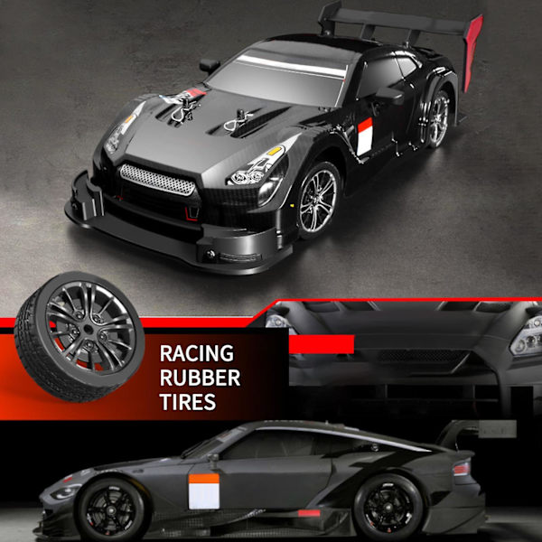 RC Driftauto 1/16 RC Auto 2.4GHz 4WD 40km/h RC Kilpa-auto Suuri Nopeus Lasten Lahja RTR black