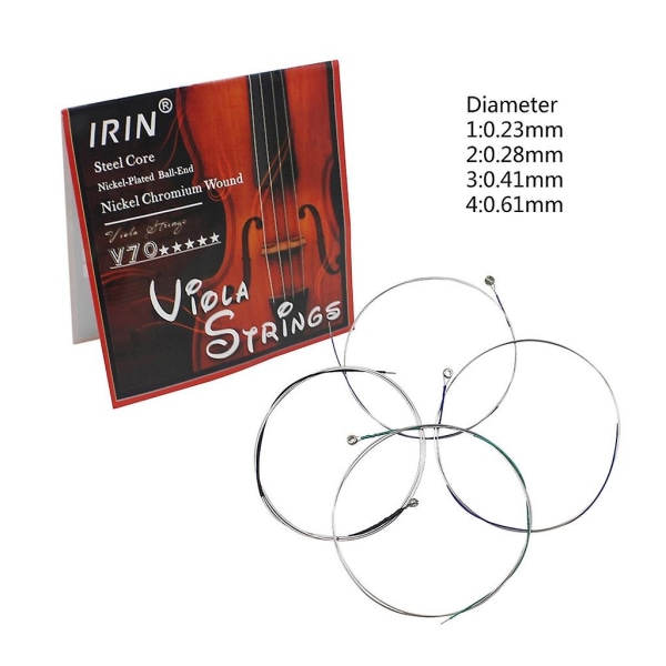 Viola Strings Erstatning komplet sæt rustfrit stål kerne Nikkelbelagt kugleende