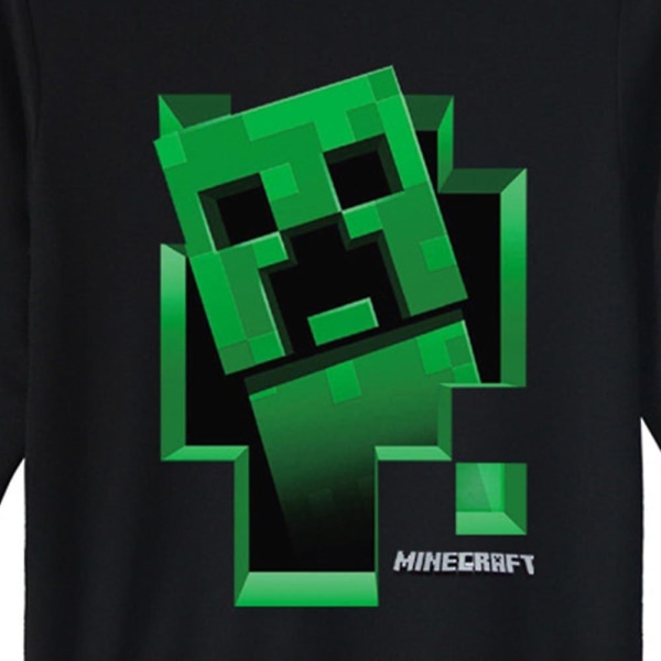 Minecraft Hoodies for Gutter for Gutter med Creeper-trykk Black 11-12 Years