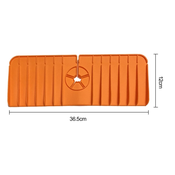 Multifunksjonell kjøkkenavløpsmatte i silikon Sprutsikker kranavløpsmatte Anti-skli sammenleggbar vask overflatebeskytter Orange