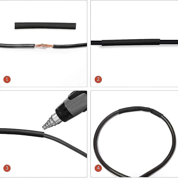 560 stk. 2:1 krympeslange, Eventronic assorterede elektriske kabelmuffer Elektrisk isolering Krympeslangesæt med boks