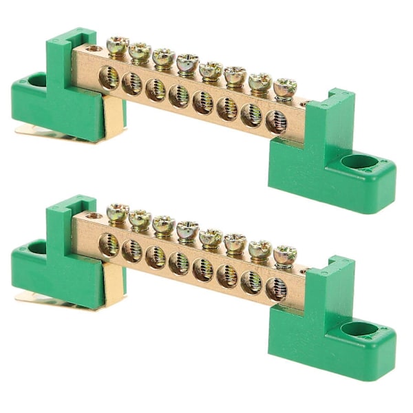2 stk. jordskinne elektriske jordskinner 8 terminaler jordskinne jordblokk jordspyd