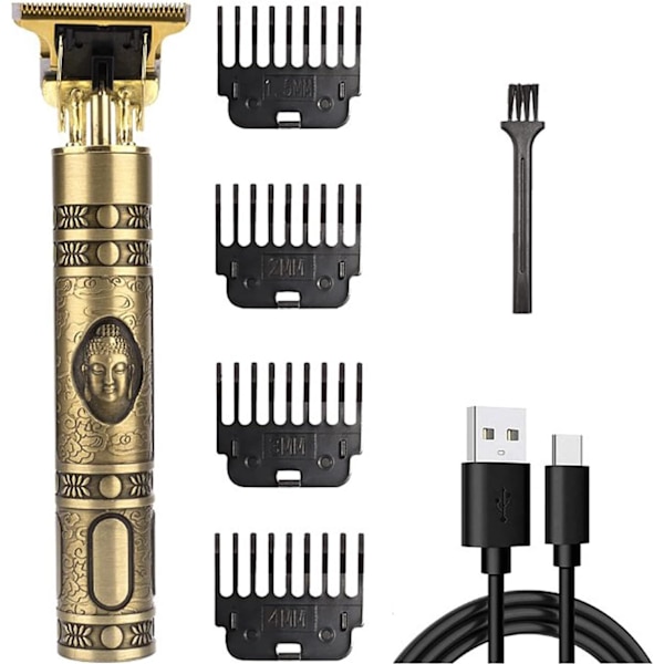 Sähköinen hiustenleikkuri ja partatrimmeri miehille USB-latauksella, johdoton henkilökohtaiseen hoitoon.