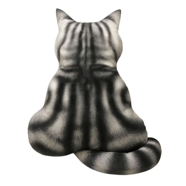 Sinknap Realistic Cat Plys Dukke Anti-fade Pp Bomuld Tre-dimensionel Katte Ryg Dukke Til Stuen Black