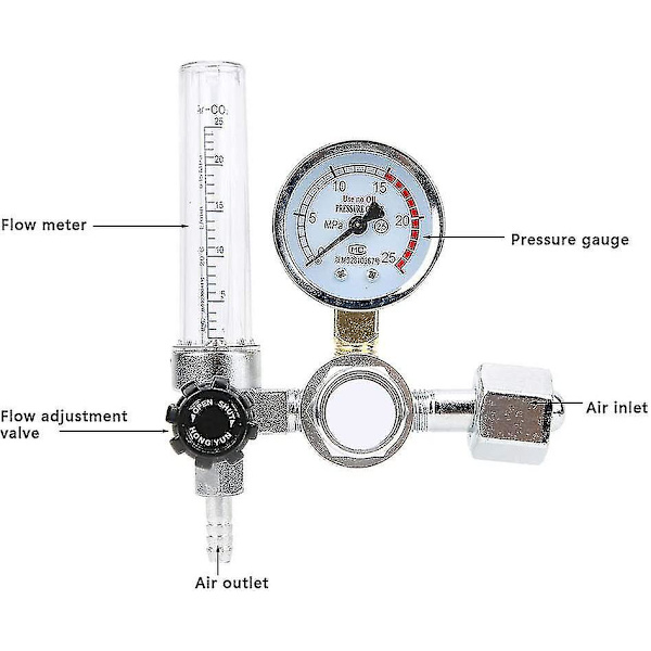 Virtausmittarin säädin - CO2-MIG-TIG, CO2-paineen mittari, argon CO2 -virtausmittarin säädin painemittari hitsausosat