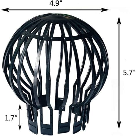 Sett med 2 takrennebeskyttere - 11 cm - Svart