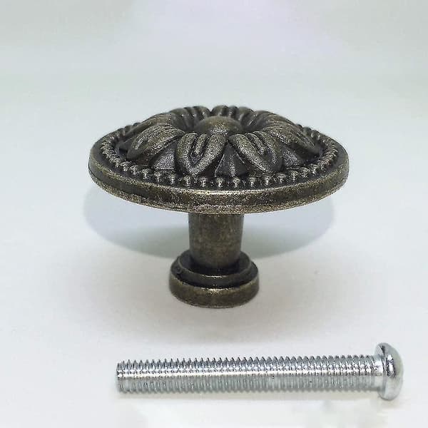 10 stk. Møbelknopper Antik Messing Zink 35mm Til Kommode Skabe