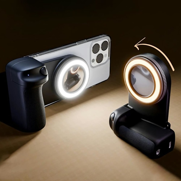 Magnetisk handenhet självutlösare handtag fäste med kamera Bluetooth fjärrutlösare, justerbart fyllnadsljus, 1/4 skruv, handenhetshållare självutlösare