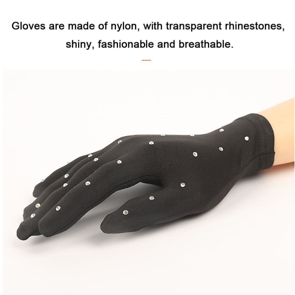 Taitoluistelu Rannekäsineet Liukumista estävät Rukkaset Crystal Gloves Fast Black L