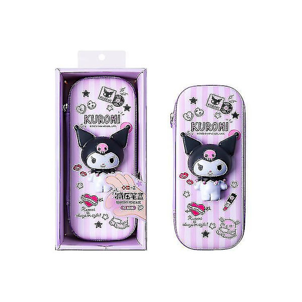 Pu Stor kapasitet Blyantveske Kawaii Hellokitty Cinnamoroll Melody School Blyanter Veske Pouch Penneveske Rekvisita Skrivesaker A13