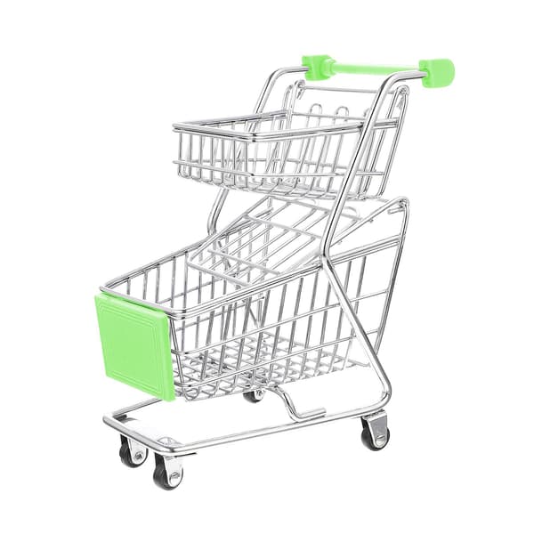 Lille indkøbsvogn Miniature Supermarked Indkøbsvogn Dobbeltlags Trolley Legetøj