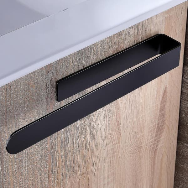 Baderom Håndkleholder Svart Rustfritt Stål Håndkleholder Lim Håndkleholder, 37cm