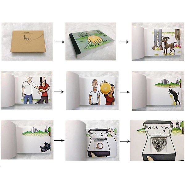 DIY Frierigave Vil du gifte deg med meg Notatbok Bok Flip Flap Gjemmer Ekteskapsring Gave