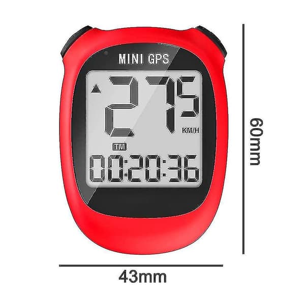 M3 Mini GPS Sykkelcomputer, Trådløs Sykkel Kilometerstand og Speedometer (Rød)