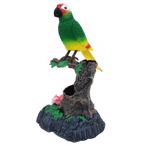 Talende papegøyeleke,bevegende nebb og hale | Lydaktivert og batteridrevet realistisk parakitt 505H
