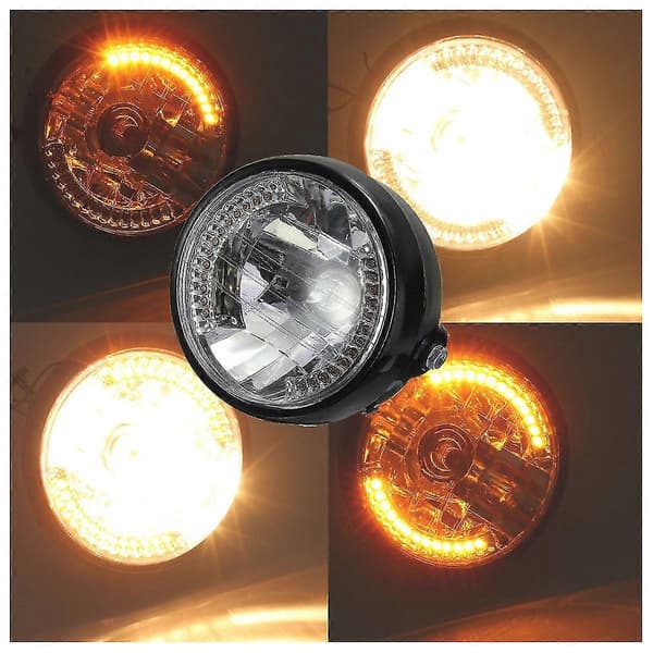 7 tommer Motorcykel Rund Forlygte Halogen H4 lyslampe Til BOBBER