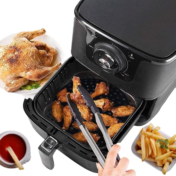 2 stk luftfritøsplatter firkantet genanvendelig silikone måtte non-stick luftfritøsfoder, store luftcirkulationshål let at rengøre luftfritøser