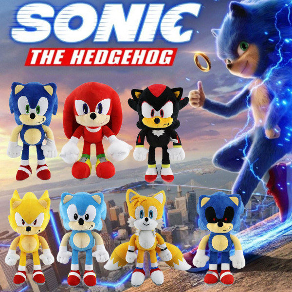 30 cm Sonic The Hedgehog Shadow Amy Rose Knuckle Tail Plyschleksak C One size