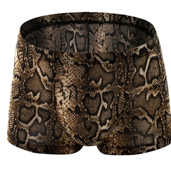 Sexede Mænd Undertøj Boxershorts Homme Snakeskin Leopard Trusser Mand Åndbar U Konveks Pouch Underbukser Cueca Calzoncillo M-xxl blacksnake L