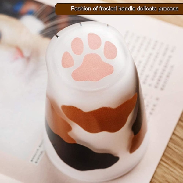 Cat Paw Cup Cat Claw Cup Melkeglass frostet glasskopp Søt kattefot klotrykk krus Cat Paw
