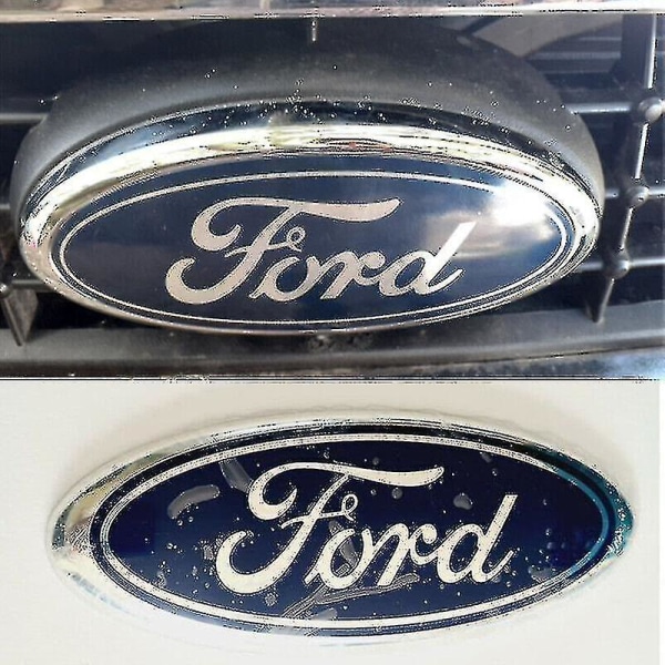Til Ford Badge Oval Blå/krom 145x 60mm For/bag Emblem