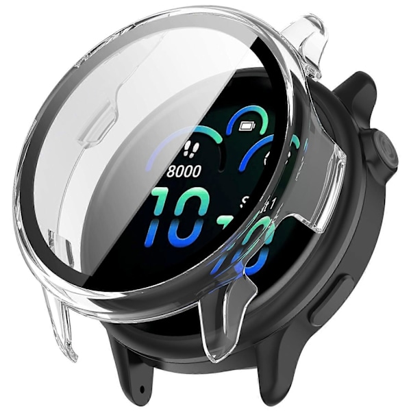 Garmin Vivoactive 6 -kellon suojakotelo PC-kehys karkaistulla lasikalvolla Multicolor Transparent