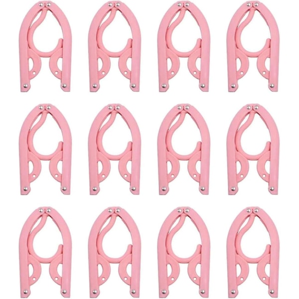 Sammenleggbar kleshenger Uttrekkbar nagler av aluminiumslegering Pp Lett bærbar reisekleshenger Husholdningsklesbukser, rosa
