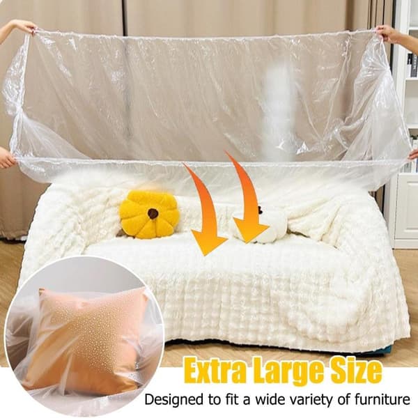 5/10/20-pak engangsbeskyttelse til møbler med elastik – ekstra stor sofa, lænestol, klar flyttepose til seng, spisebord, tv-møbel - 240x310cm 20-Pack