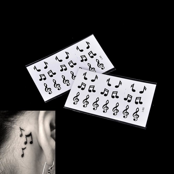 Nyt falsk midlertidigt tatoveringsmærke Musiknote Arm Krop Vandtæt Kvinder Art