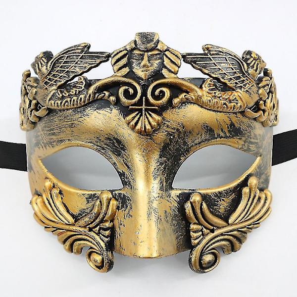 Antik Grekisk Spartan Krigare Romersk Maskeradmask Män Venetiansk Mask Bröllopsboll Mask Mardi Gras Mask Gold