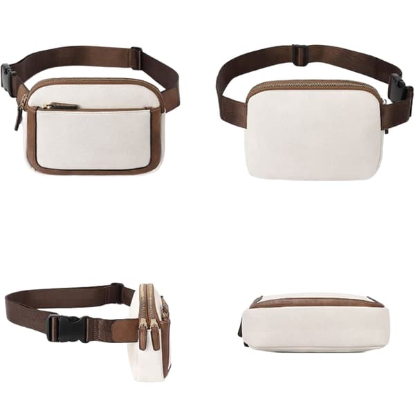 Dams PU-läder bältesväska Crossbody midjeväska Reseaxelväskor Black