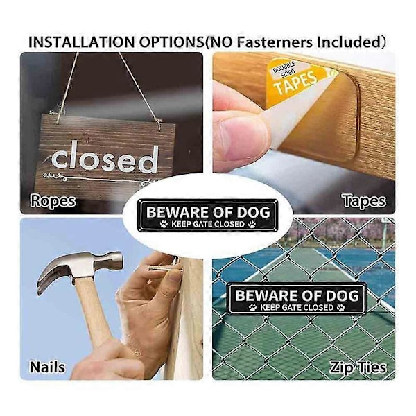 2 kpl Varo koiraa -kyltti, 30 x 7,6 cm ruostevapaa 0,040 alumiinikyltti, heijastava, haalistumaton, UV-suojattu