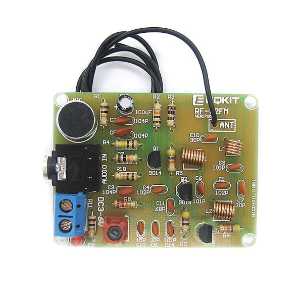 DIY Kit 88-108MHz FM-sender Frekvensmodulasjon Trådløs Mikrofonsett
